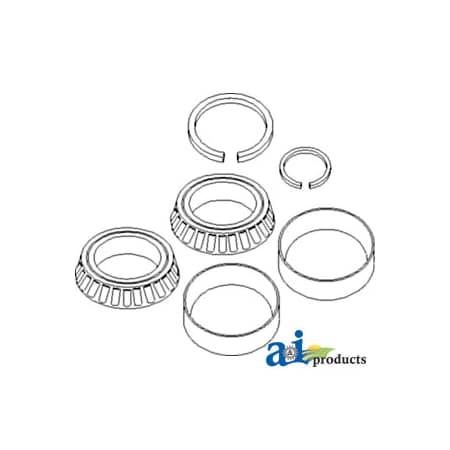A & I Products Bearing, Tapered Roller Kit, Clean Grain Gearbox 3" x3" x7" A-AE42998